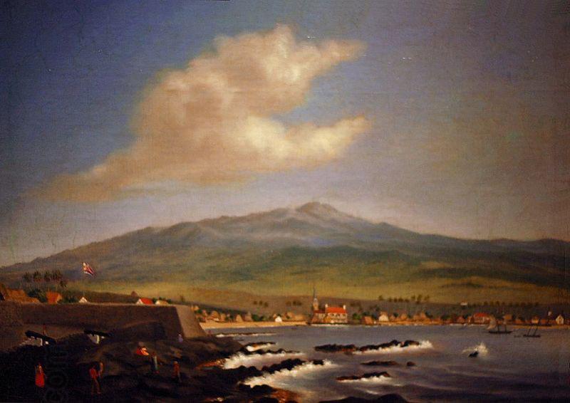 James Gay Sawkins Kailua-Kona with Hualalai, Hulihee Palace and Church China oil painting art